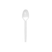 Colheres de plástico brancas de 17 cm - 20 unid.