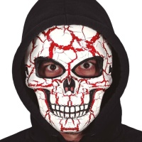 Máscara de caveira rachada vermelha