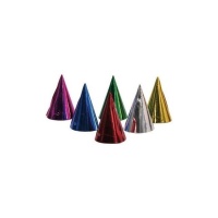 Chapéus de festa metálicos em cores sortidas - 6 pcs.