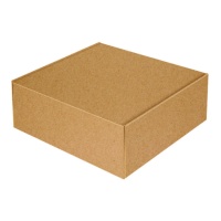 Caixa de bolo quadrada Kraft 20 x 20 x 9 cm - Pastkolor