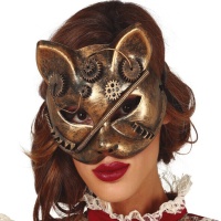 Máscara de gato steampunk