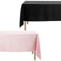Toalha de Mesa de 3,00 x 1,80 m em tecido preto ou rosa - 1 unidade