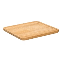Bandeja quadrada de bambu 25 x 25 cm para petiscos