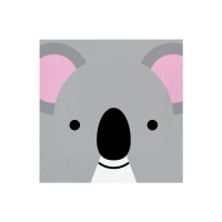 Guardanapos de Koala de 16,5 x 16,5 cm - 16 unidades
