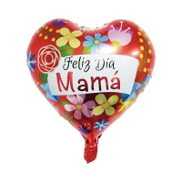 Balão Coração Vermelho Feliz Dia da Mãe 45cm