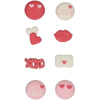 Decorações de açúcar para o Dia dos Namorados - FunCakes - 8 unidades