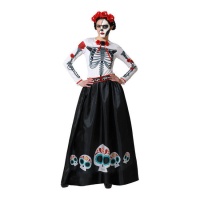 Fato de catrina preto e branco para mulher