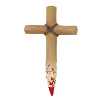 Cruz de vampiro com sangue de 30cm