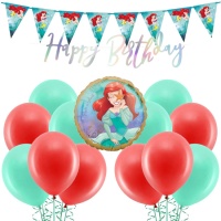Pack Decoração Festa Pequena Sereia - peças