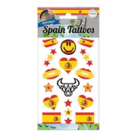 Tatuagens temporárias sortidas de Espanha - 1 folha