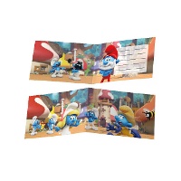 Convites dos Smurfs - 6 unidades