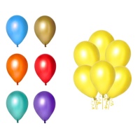 Balões de látex de 30 cm de cor metalizada - 10 unidades