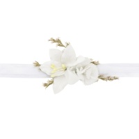Pulseira de flores brancas para damas de honor