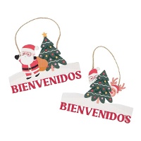 Pendente de Papai Noel Boas-Vindas de 18,5 x 12,5 cm