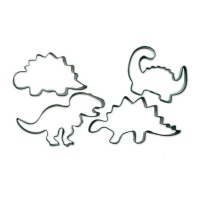 Cortador de dinossauro de folha-de-flandres - Scrapcooking - 4 unidades