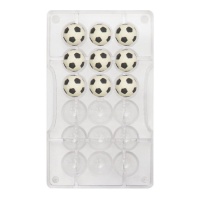 Molde para bolas de futebol de chocolate 20 x 12 cm - Decora - 18 cavidades