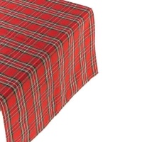 Caminho de mesa de padrão escocês vermelho de 1,50 x 0,50 m