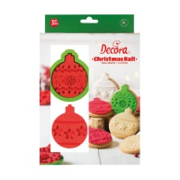 Cortador e carimbador de bolas de Natal - Decora - 3 unid.