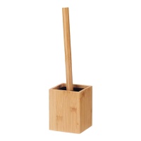 Porta-escovas de toucador quadrado em bambu
