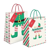 Saco de presente de 45 x 33 x 10 cm de elfo assistente oficial - 1 unidade