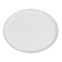 Tabuleiro decorativo circular natural de 30 cm - DCasa