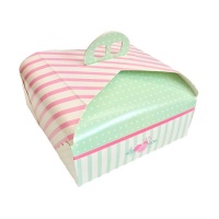 Caixa para bolo quadrado 31 x 31 x 10 cm com pega