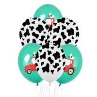 Balões de látex sortidos La Granja Alegre 30 cm - PartyDeco - 50 unidades