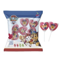 Pirulitos de caramelo em forma de coração da Patrulha Canina de 14 g - 7 unidades