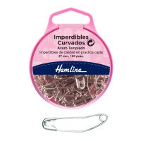 Alfinetes de segurança 2,7 cm curvos - Hemline - 100 unid.