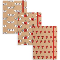 Caderno de artesanato corações Amor 14,5 x 10,5 cm - 1 unidade