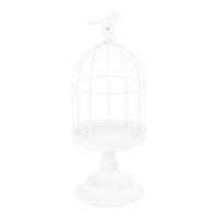 Gaiola decorativa em metal branco 27,5 cm