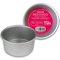 Molde redondo em alumínio de 15 x 15 x 7,5 cm - Azucren