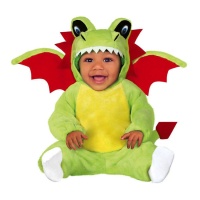 Fato de dragão verde com asas para bebés