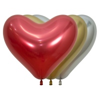 Balões de látex biodegradáveis 35 cm coração sortido 3 cores 35 cm - Sempertex - 12 unidades