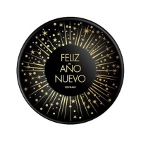 Saquetas de Feliz Ano Novo pretas e douradas 350 ml - 6 unid.
