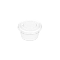 Pote de plástico transparente de 30 ml para molhos com tampa - 50 unid.