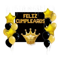Conjunto de balões Happy Royal Birthday - 36 pcs.