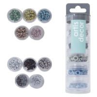 Ilhós de 0,5 cm em cores e formas variadas - Artis decor - 180 unid.