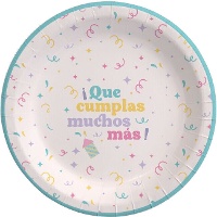 Pratos de Aniversário de 23 cm - 6 unidades
