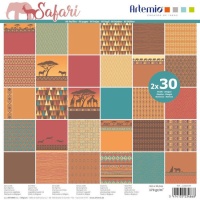 Kit de papéis para scrapbooking Safari - Artemio - 60 folhas