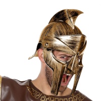 Capacete de gladiador dourado