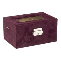 Caixa de relógio cor de vinho com chave - 3 compartimentos