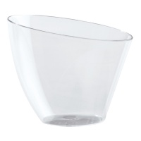 Copos de plástico transparente 140 ml forma oval - Dekora - 100 unidades