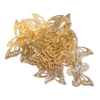 Bolachas borboleta metalizadas douradas - Crystal Candy - 22 unidades