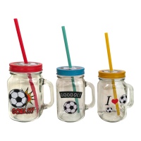 Caneca de vidro para futebol - 1 peça