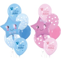 Buquê de estrela sorridente para Chá de Bebê - 6 unidades