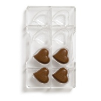 Molde para corações de chocolate 20 x 12 cm - Decora - 8 cavidades