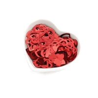 Confetis de coração vermelho metalizado 20 gr