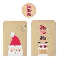 Envelope para prenda do Pai Natal 16 x 13 cm com autocolantes - 10 unid.