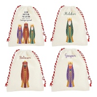 Saco para presente de 21 x 15 x 1 cm de Reis Magos sortido - 1 unidade